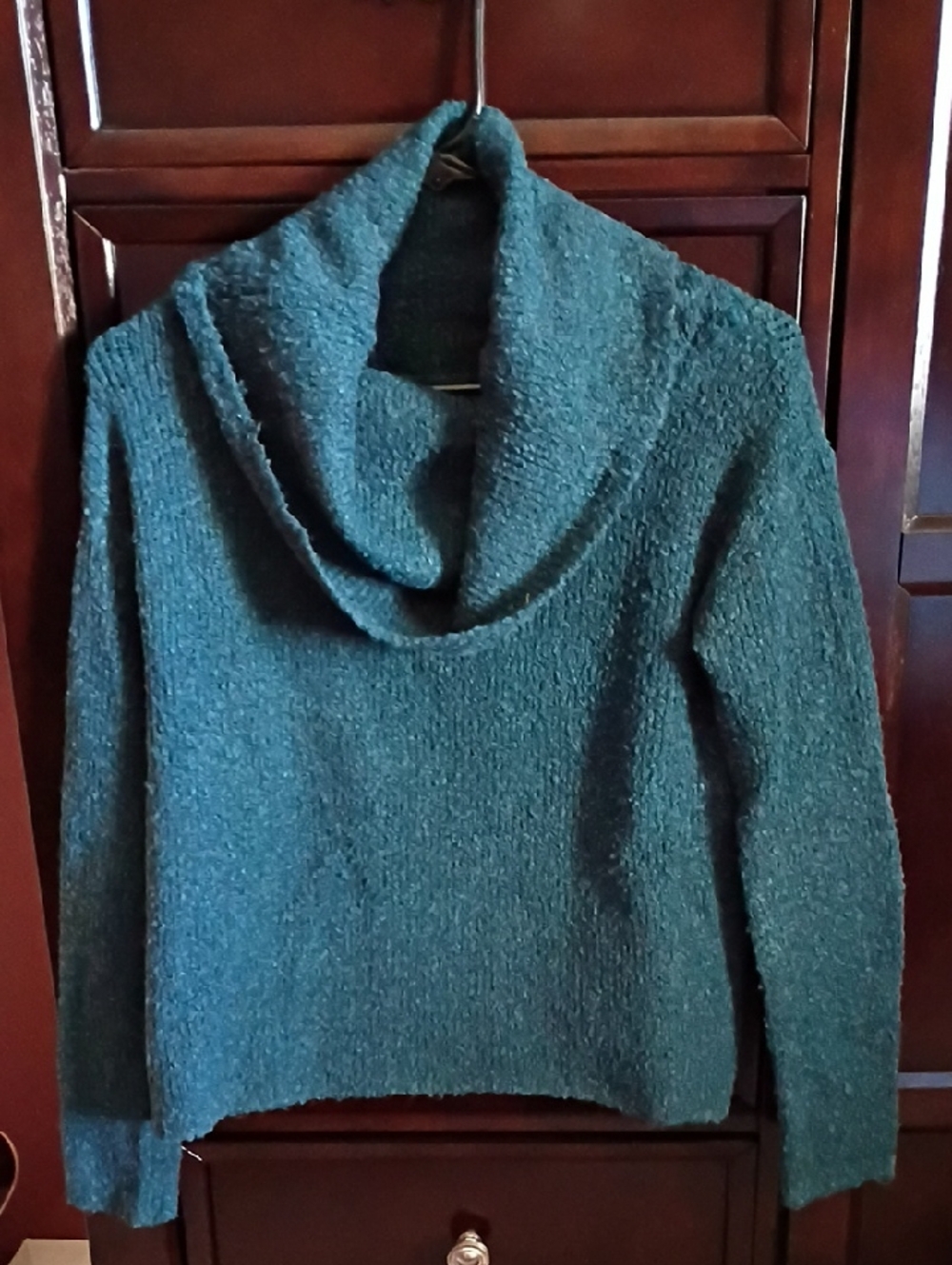 SO Teal Cowl Neck Sweater